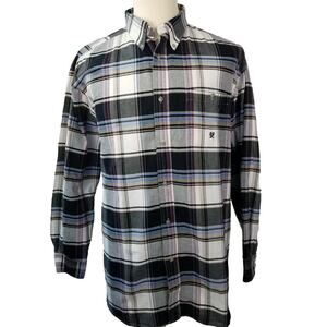 Wrangler 20X Black Blue White Plaid Top of Line   Shirt Excellent XXL
